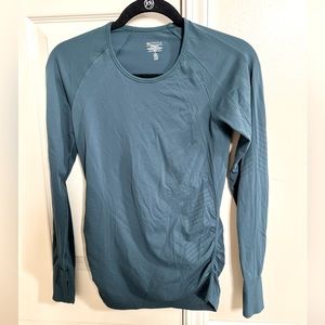 Athleta long sleeve athletic top. Dark teal color, Size small.